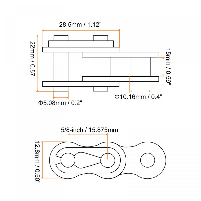[Australia - AusPower] - uxcell 5Pcs #50 Chain Master Connector Link Roller, 5/8" Pitch Carbon Steel, Standard Connecting Split Links for 10A Chain 