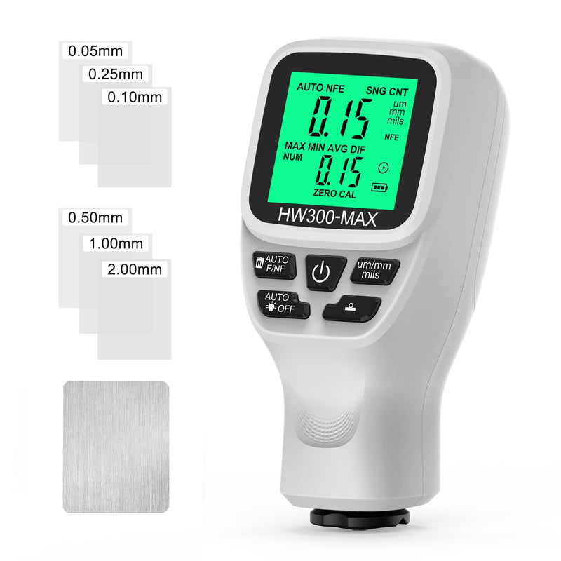 [Australia - AusPower] - Paint Thickness Gauge, 0 to 2000UM Accuracy Portable Car Coating Thickness Meter, Coating Thickness Gauges, Digital Paint Depth Meter for Automotive Paint Thickness (White) 