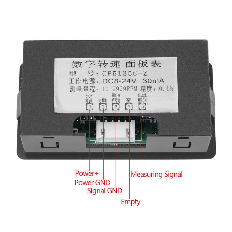 [Australia - AusPower] - 4 Digital Red/Blue LED Speedometer Tachometer + Hall Proximity Switch Sensor NPN Pixel LED Panels Digital LED Module Indoor for Car LED Display (Red Colour) 
