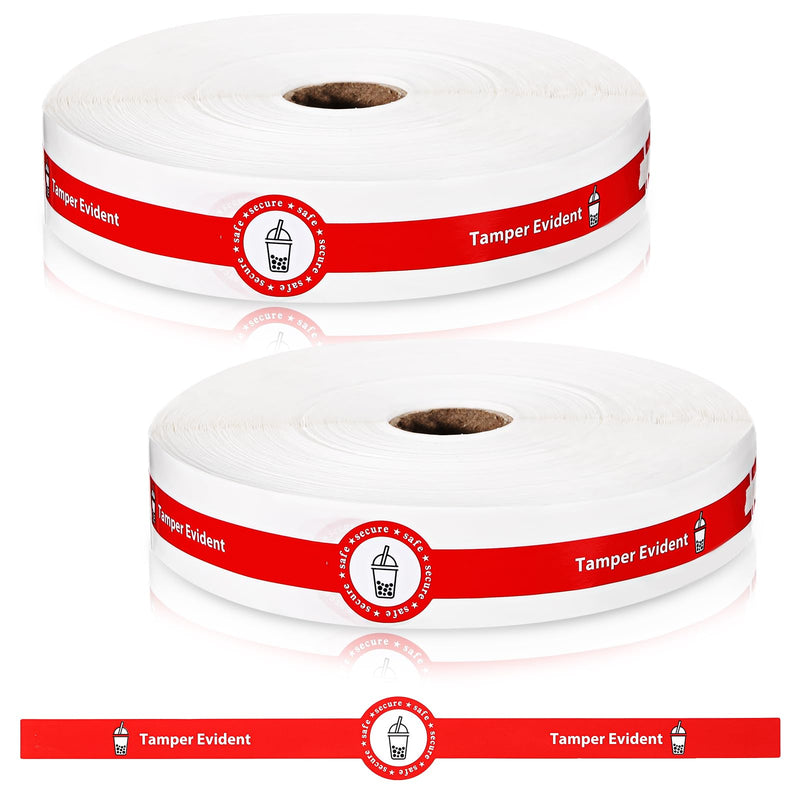 Skyygemm Tamper Evident Tape Safe Secure Tamper Evident Stickers for Drink Lids 1 x 9 Food Delivery Stickers Sealed for Freshness Labels Drink Food Proof Tape(Red,1000 Pcs) 1000 Red