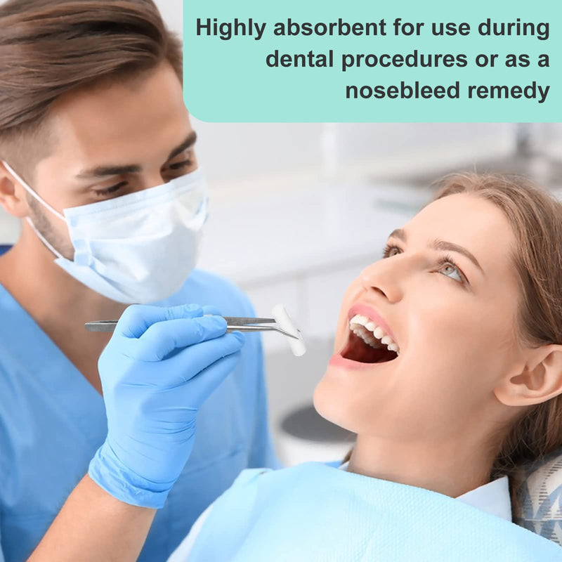 [Australia - AusPower] - 200 Count 1.5 inch Dental Gauze Cotton Rolls, Non-Sterile 100% Natural Cotton, High Absorbent Cotton for Mouth Gauze and Nosebleeds for Kids and Adults 