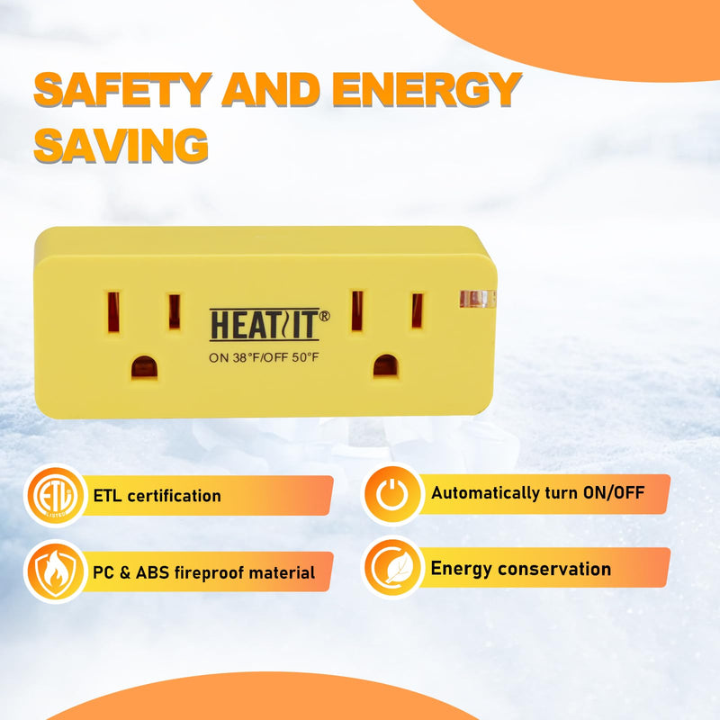 HEATIT ET-21 Freeze Thermostatically Controlled Outlet On at 38F /Off at 50F ET-24 1PCS 1.0