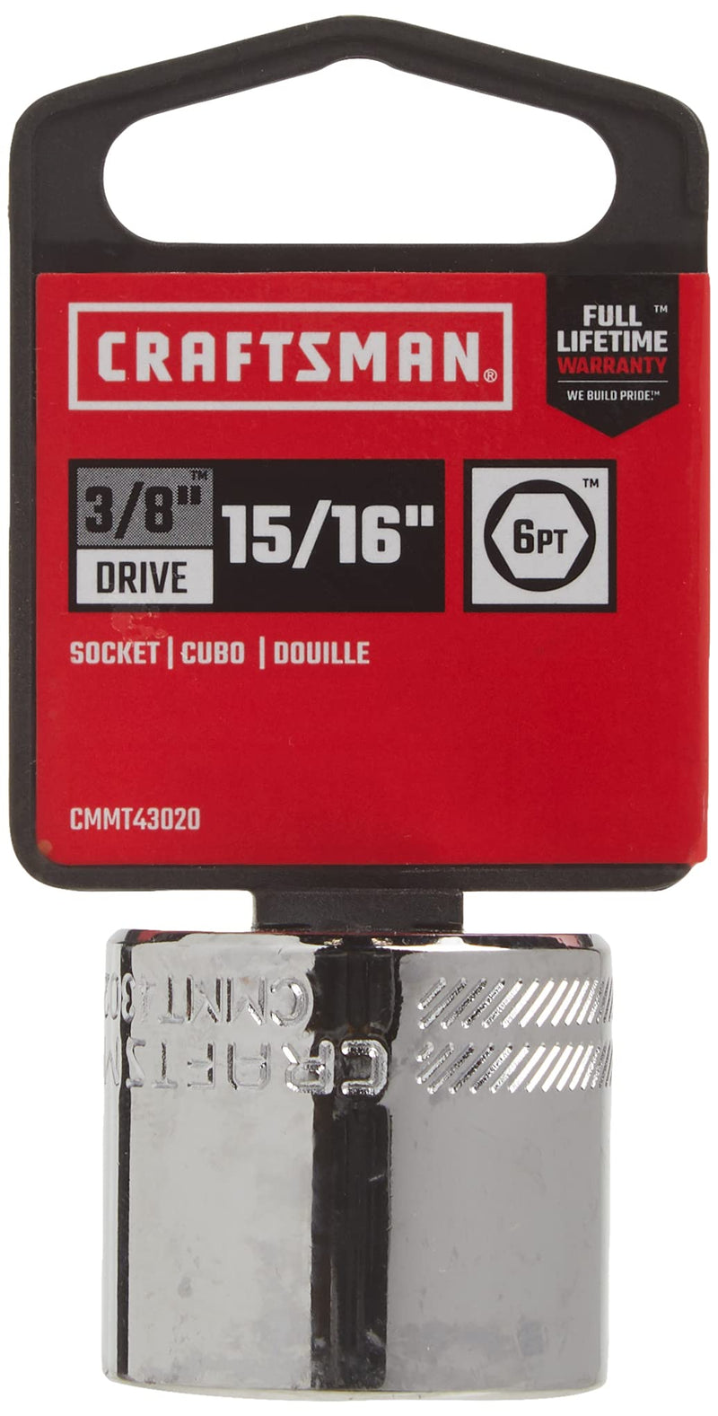 [Australia - AusPower] - CRAFTSMAN Shallow Socket, SAE, 3/8-Inch Drive, 15/16-Inch, 6-Point (CMMT43020) 15/16" 