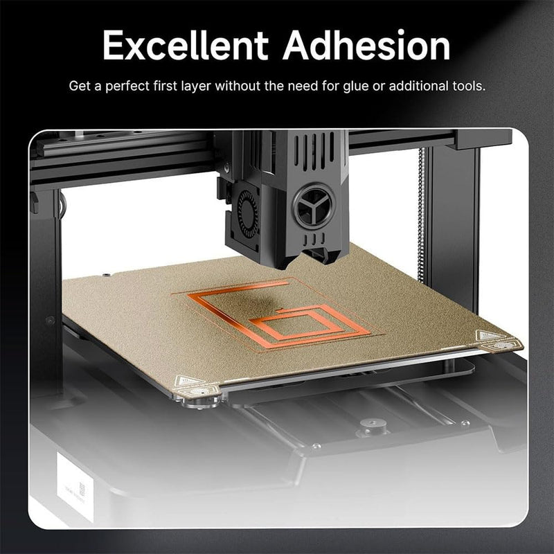 [Australia - AusPower] - 235X235MM Double Sided Textured Board PEI Sheet Heated Bed Spring Steel Flexible Platform for Ender 3 V3/Ender 3 V3 KE/Ender 3 V3 SE/K1/K1C/Neptune 3/4 Pro/Ender 5 S1/SV05/SV06/SV07 (Gold) Double Sided Textured Gold 
