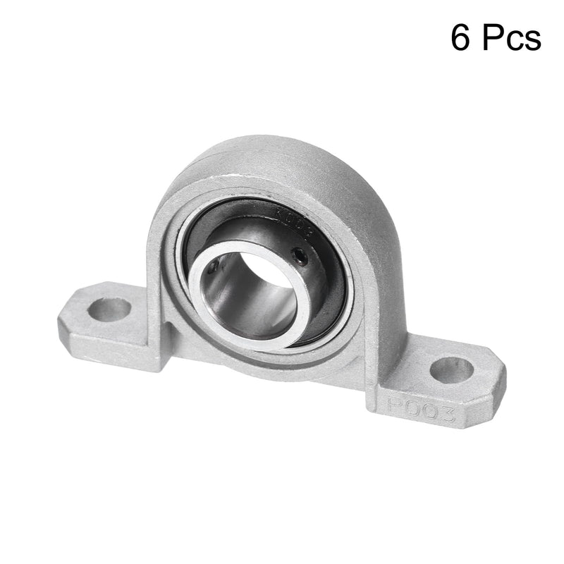 [Australia - AusPower] - uxcell 6 Pcs KP003 Pillow Block Bearing 17mm Bore Zinc Alloy Inner Ball Mounted Bearing Block Insert Bearing Self-Alignment 