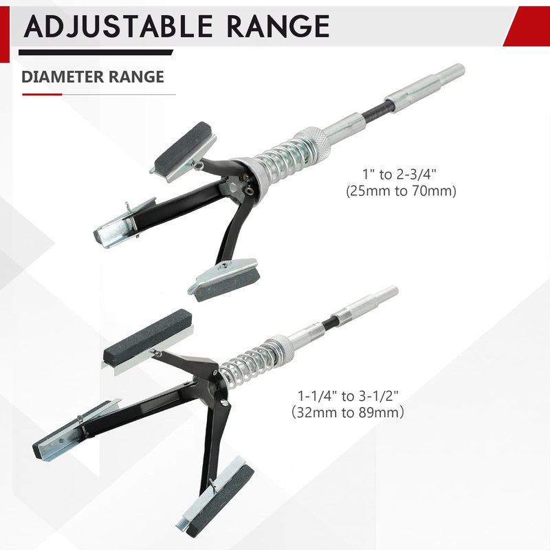 [Australia - AusPower] - DASBET 2PCS Engine Brake Cylinder Hone | Engine Cylinder Hone Tool Adjustable Deglazer 1" to 2-3/4" and 1-1/4" to 3-1/2" Diameter with Extra 6-Piece Stones 220 Grit 1-1/8" and 2" 
