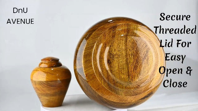 Wooden Cremation Urn for Human Ashes – Small Keepsake Funeral Urn Box, Handcrafted Decorative Burial Urn for Adult Men & Women, Biodegradable Wooden Memorial Urn,15 lbs, 4x4x5 Inches. Mango Wood Small (4x4x5 Inches, 15 lbs or 6.80kg)