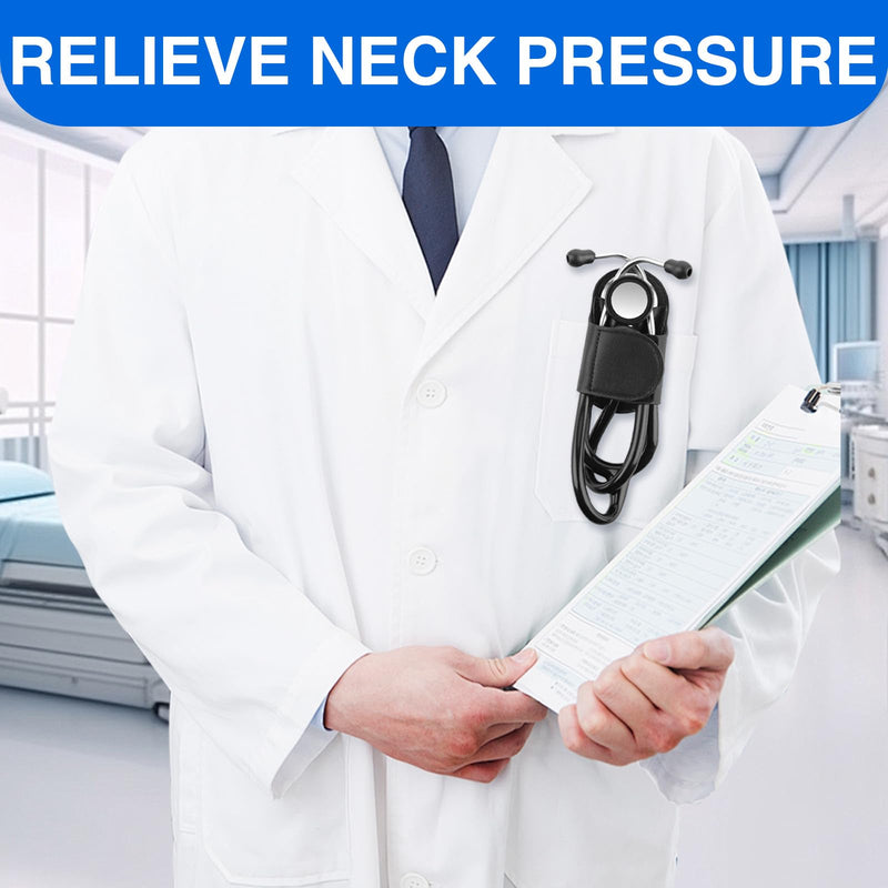 [Australia - AusPower] - Stethoscope Hip Clip Holder, Leather Holster for Scrubs, Compatible with 3M Littmann Classic III and Other Models 