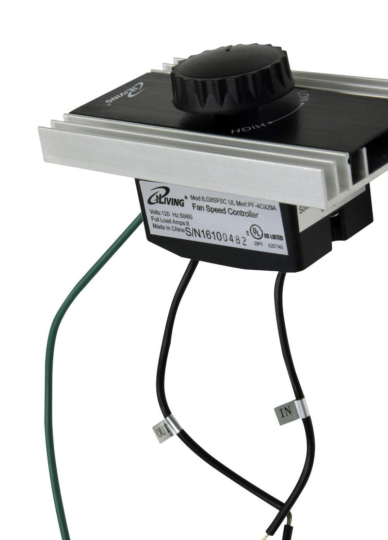 [Australia - AusPower] - iLIVING ILG8SFSC Solid State Variable Adjustable Precision Fan Speed Controller 120V 8A , Black 