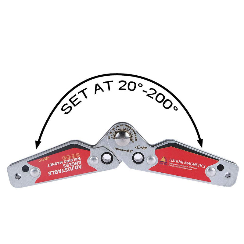 LISHUAI New Adjustable Angle(20°~200°) Welding Magnet,Magnetic Welding Holder,Welder Tool Accessories (Medium) Medium