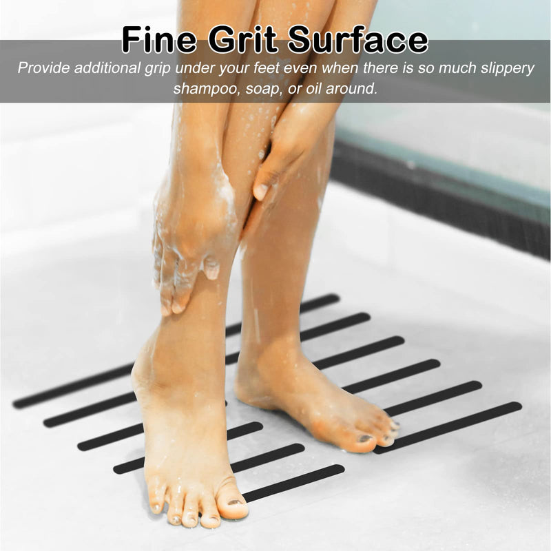 S&X Non Slip Safety Stickers,Gritty Textured Slip-Resistant Treads,0.75-Inch by 11-Inch,12 Strips Per Pack (Black) Black 12