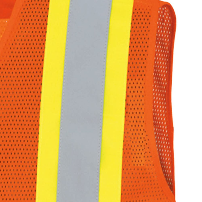 Pioneer High Visibility Mesh Tear-Away Safety Vest with Adjustable Front, Reflective Tape, Orange, Unisex, S/M, V1030550U-S/M Small-Medium
