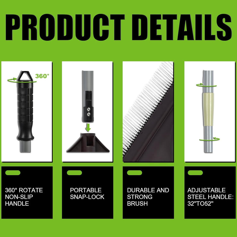 Winslow&Ross Artificial Turf Rake Grass, Hand Rake with Steel Telescopic Handle for Artificial Grass Garden Lawn Leaf Pet Hair Remove