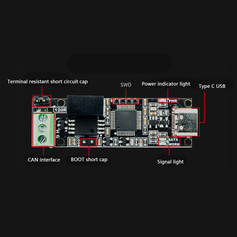 [Australia - AusPower] - for CANable Module CAN Analyzer, USB to Adapter, USB CAN Analyzer, 170MHz Running Frequency Efficient Performance Processor 