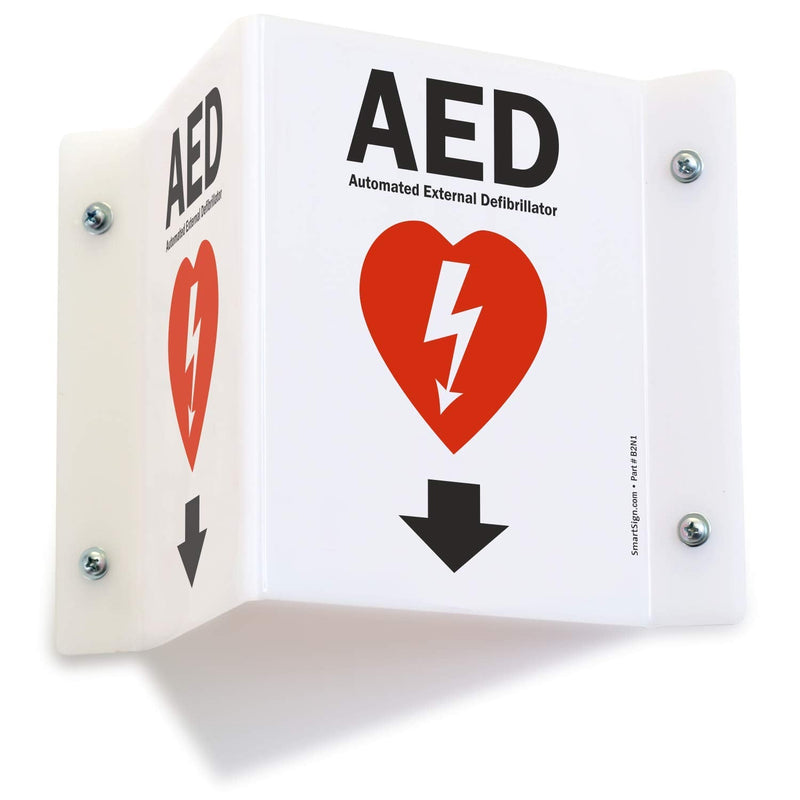 [Australia - AusPower] - SmartSign "AED" Projecting Sign | 5" x 6" Acrylic 5" x 6" 