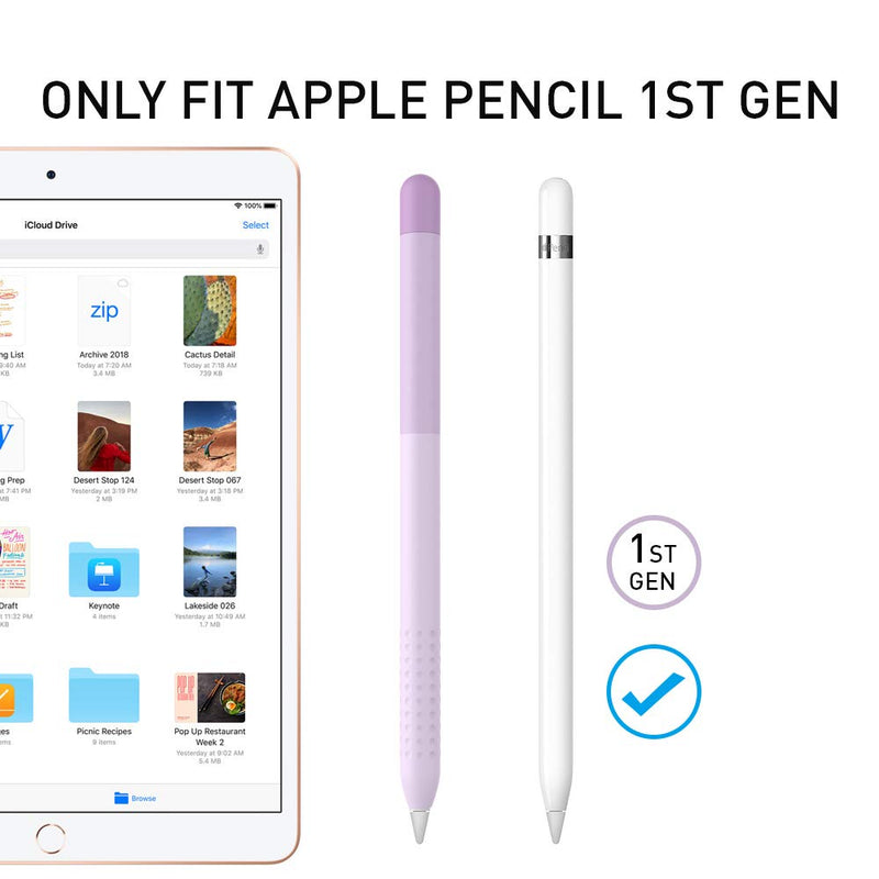 [Australia - AusPower] - Delidigi Pencil Case Compatible with Apple Pencil 1st Generation Case, Gradient Color Silicone Protective Case Sleeve Cover Accessories for Apple Pencil 1st Gen (Gradient Lavender) Gradient Lavender 