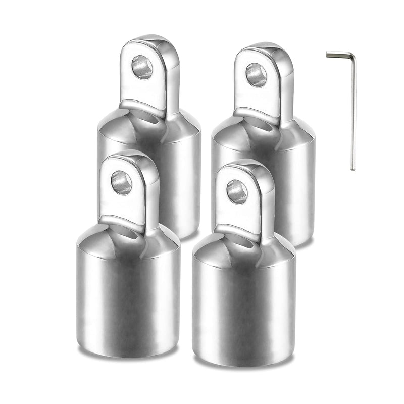 TINGZHIGO Bimini Top Eye End Cap 3/4" 7/8" 1 Inch(3 Sizes) Bimini Top Fittings, 316 Stainless Steel, with an L Shape Hex Key Wrench 3/4 inch