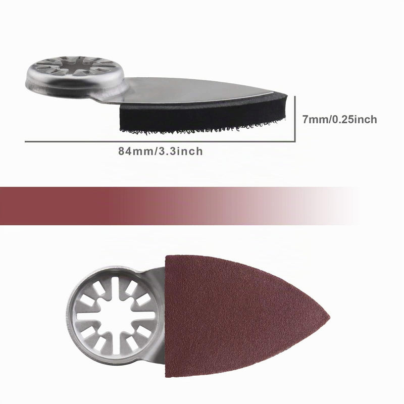 The Lord of the Tools Pack of 52 Oscillating Multi-Tool Finger Sanding Pads Accessory Kit 52 x 37 x 7 mm Triangular Finger Sanding Pads & Sandpaper Universal Interface