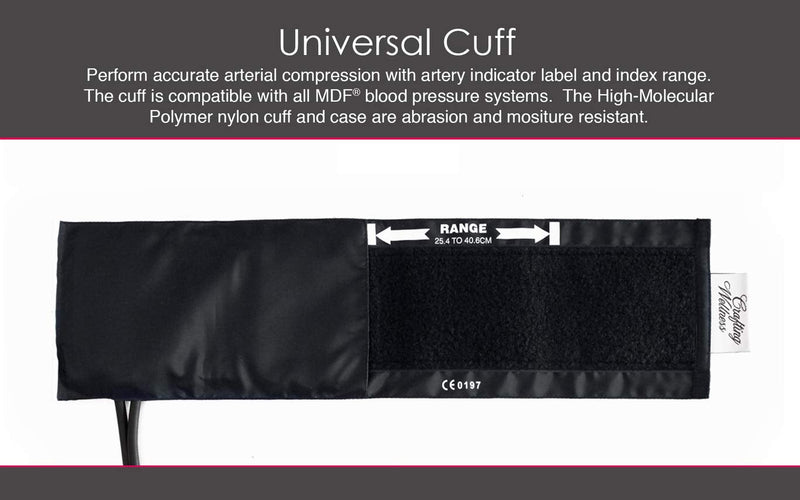 [Australia - AusPower] - MDF Instruments Extra Large Gauge Calibra Pro Aneroid Sphygmomanometer + Latex-Free Pediatric Replacement Blood Pressure Monitor Cuff - Double Tube 