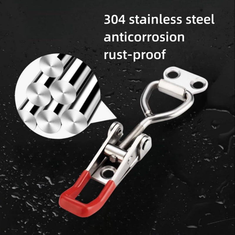 [Australia - AusPower] - Toggle Latch Clamp?Adjustable 304 Stainless Steel Pull Hasp Latches, Quick Release Hand Tool Toggle Clamp for Smoker Lid Jig Case Trunk,Cabinet Tool Box, Door 4002?2-Pack? 
