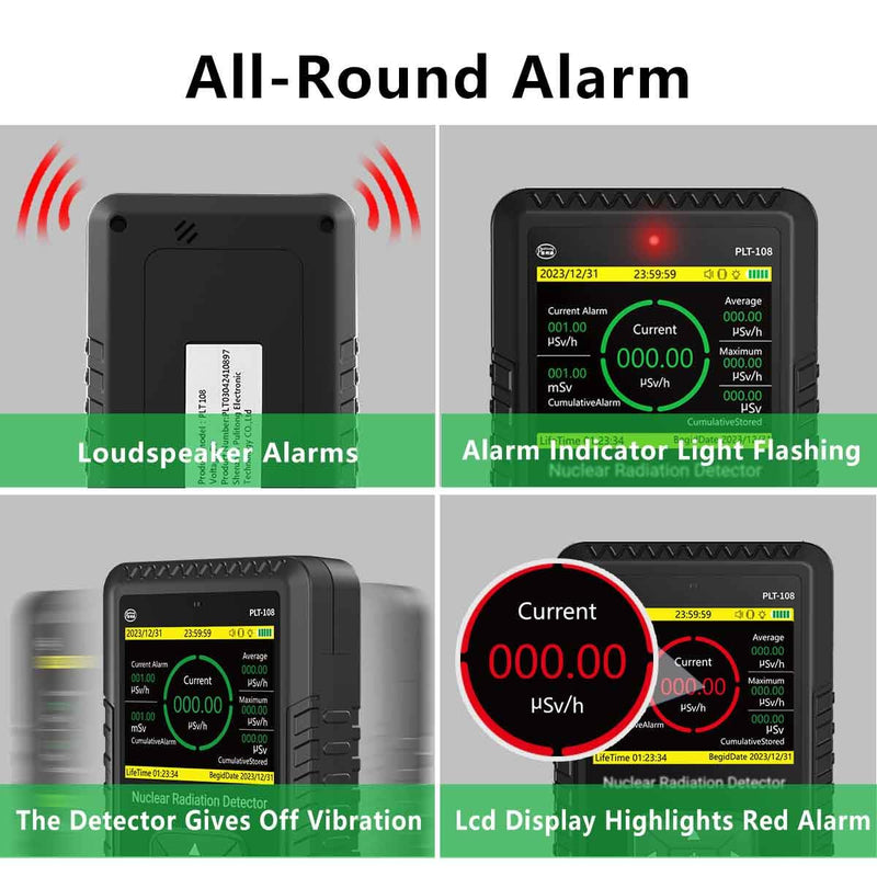 [Australia - AusPower] - Geiger Counter Nuclear Radiation Detector - Portable Handheld Beta Gamma X-ray Radiation Monitor Meter, Nuclear Wastewater, Seafood Detection Radiation Dosimeter with LCD Display,Rechargeable Black 