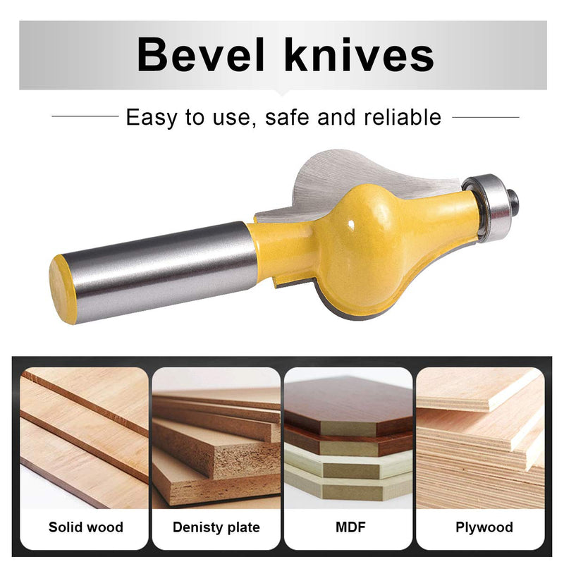 Handrail Router Bit Set 2 Pcs Standard Flute Molding Cutters with 1/2 Inch Shank for Woodworking by HOHXEN