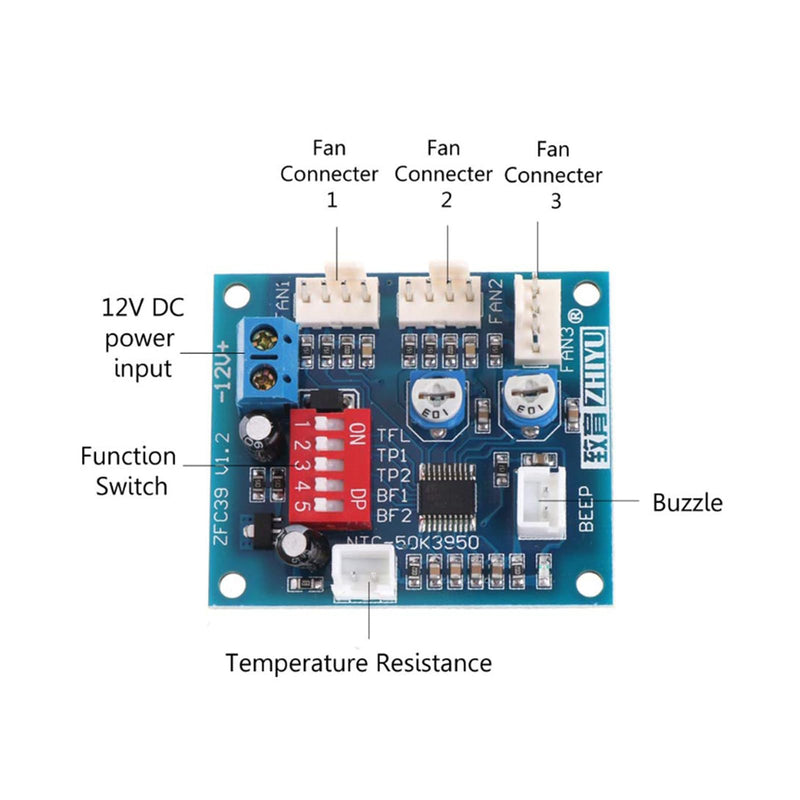 [Australia - AusPower] - DC 12V 5A PWM PC CPU Fan Temperature Control Speed Controller Board Speed Controller Temperature Probe Buzzle 