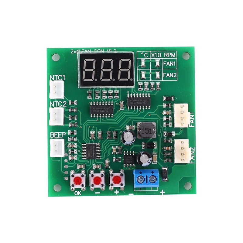 [Australia - AusPower] - PWM Driver Module, DC 12V 24V 48V PWM 4-Wire Fan Temperature Controller with Digital Display 2 Channel Temperature Governor for PC Fan/Alarm 