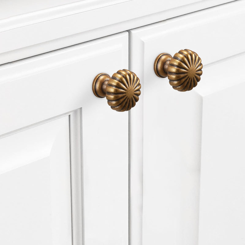 10 Pack Antique Brass Kitchen Cabinet Knobs Vintage Drawer Knobs Aged Bronze Kitchen Cabinet Hardware Zinc Alloy Handles Drawer Knobs Dresser Handles Knob 10