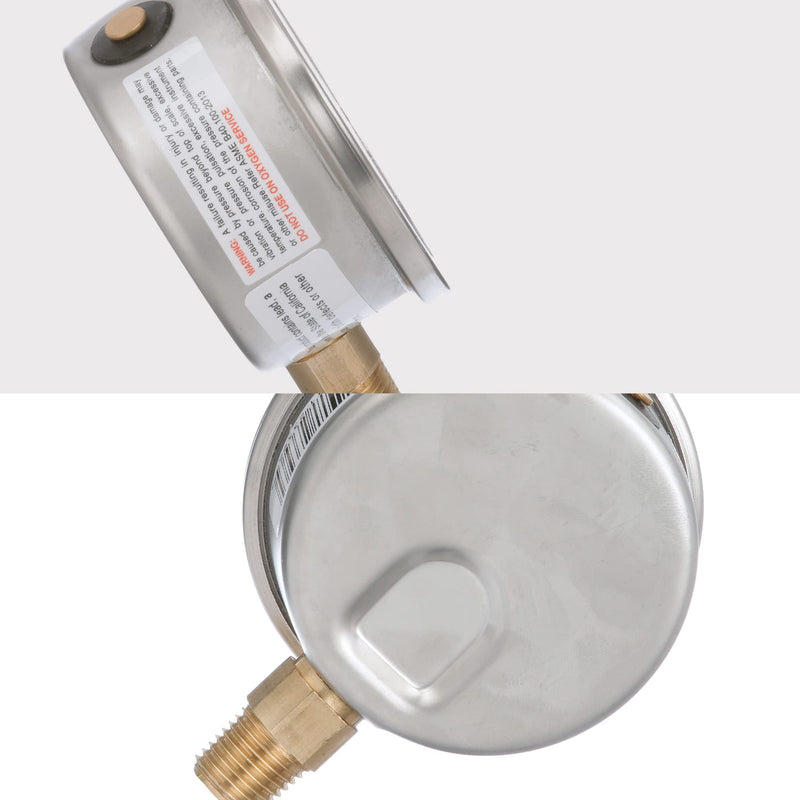 [Australia - AusPower] - Winters 2-1/2" Dial Size, Liquid Filled Industrial Pressure Gauge, Brass Internals, Stainless Steel Case, Dual Scale 0-5,000 psi/kPa, 1.5% Acc, 1/4" NPT Bottom Mount, Glycerin Filled Pressure Gauge 0/5,000 PSI/kPa 