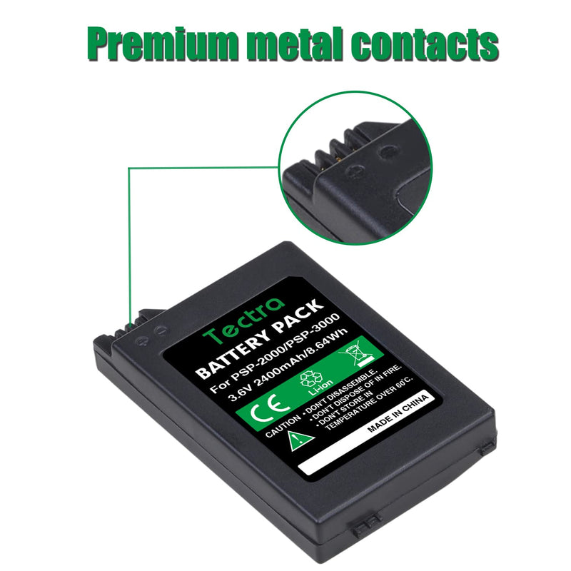 [Australia - AusPower] - PSP 2000 Battery, 2400mAh 3.6V Rechargeable Battery Replacement for Sony PSP 3000 / PSP Slim 2000, PSP-2001, PSP-3000, PSP-3001, PSP-3002, PSP-3004, PSP-S110 Console 1 battery 
