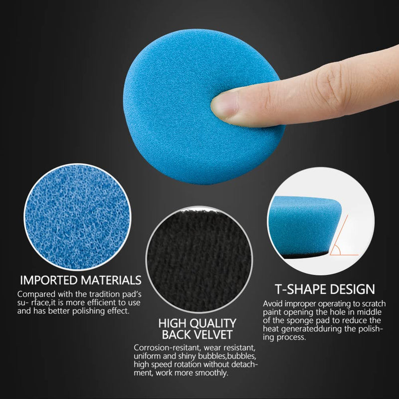 [Australia - AusPower] - SPTA 29pcs Drill Buffing Pad Detail Polishing Pad Mix Size Kit with 5/8-11 Thread Backing pad & Adapters for Car Sanding, Polishing, Waxing (32Pcs Mini Detail Polishing Sets) 32pcs 