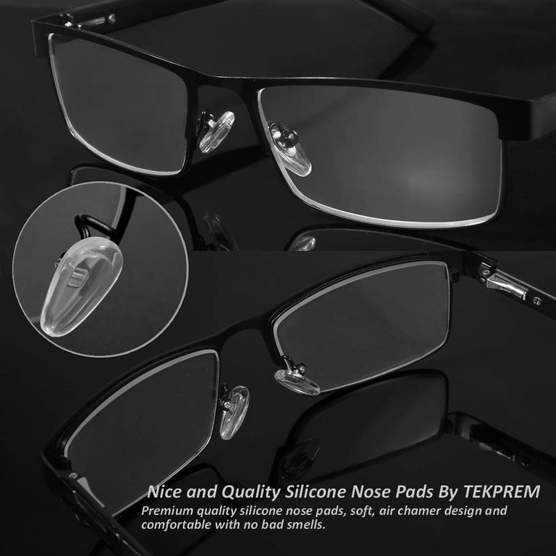 [Australia - AusPower] - Eyeglasses Nose Pads, TEKPREM Glasses Nose Pads Replacement Repair Tools Kit with 5 Pairs of Air Chamber Silicone Nose Pads,Screws,Screwdrivers,Tweezer and Cleaning Cloth for Glasses and Sunglasses 