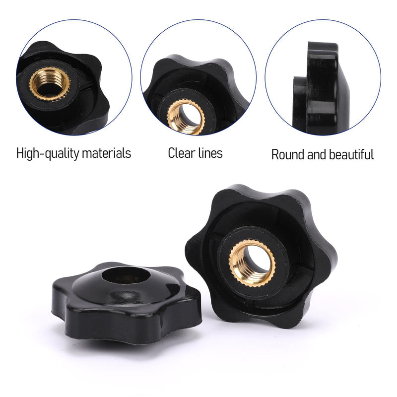 [Australia - AusPower] - 10 Pack 6 Star Knobs 1/4 Inch 20 Female Threaded Hexagon Head Thru Knob Clamping Knobs Jig Knobs T Knob 