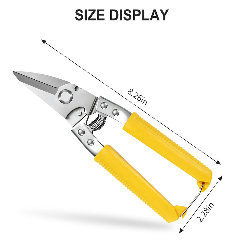 [Australia - AusPower] - Heavy Duty Scissors, Cardboard Scissors, with Finely Serrated High Carbon Stainless Steel Blades- easy Cuts Electrical Cable Notch, Gardening Pruning, Leather, Solid Copper Wire, Insulated Cable, etc 