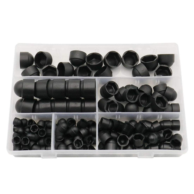 [Australia - AusPower] - 160 Pcs Nylon Dome Hex Hexagon Bolt Nut Protection Caps Cover Hexagon Screws Waterproof Cover 