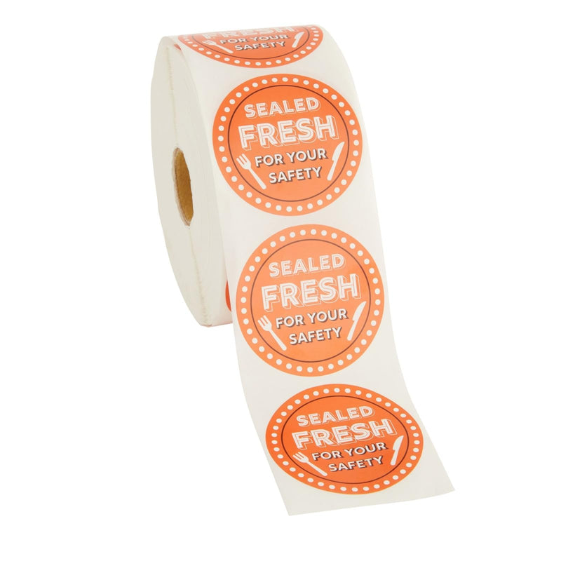 [Australia - AusPower] - Stockroom Plus 1000-Pieces of Tamper Evident Labels Roll for Food Delivery - 2" Round Sealed for Your Safety Stickers - Tape for Restaurant Packages, Diners, Business Labeling - Tamper Seal Stickers 
