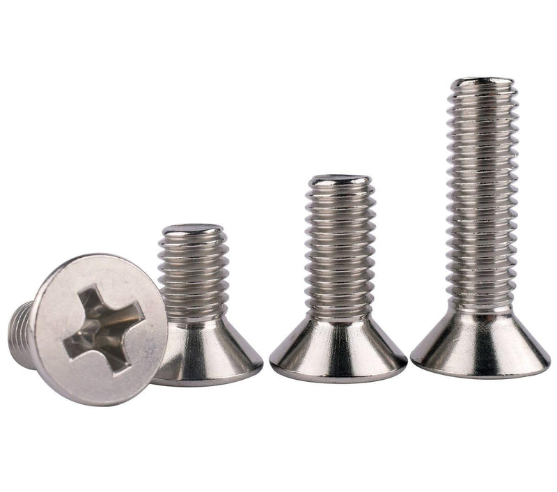 [Australia - AusPower] - 50Pcs #8-32 x 1/2" UNC Phillips Flat Countersunk Head Machine Screws, 304 Stainless Steel 18-8, Full Thread, Coarse Thread #8-32 x 1/2" (50PCS) 