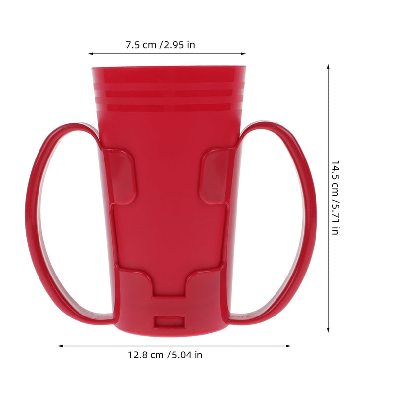 [Australia - AusPower] - Beaupretty Nosey Cup with Handles Cut Out Drinking Cup Dysphagia Cup Hospital Cups for Adults Elderly Disabled Hospital Patients Red 