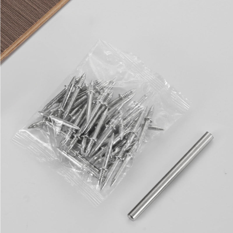 [Australia - AusPower] - 200Pcs Double-Head Skirting Thread Seamless Nail Rust-Proof Invisible Screws Solid Wood Baseboard Double-Headed Nails with Nail Specific Sleeve Tool 200Pcs 