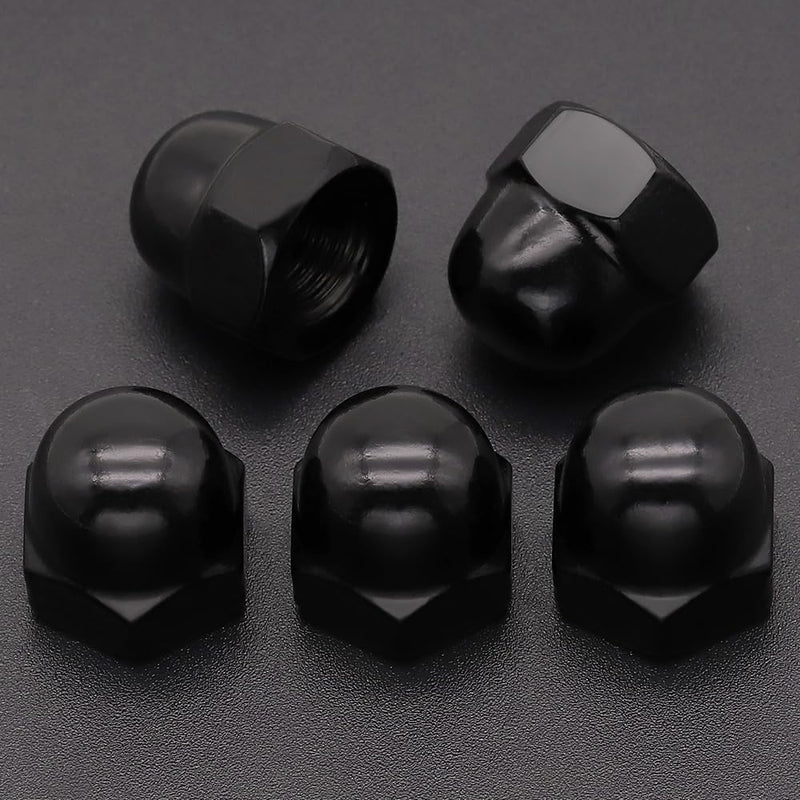 [Australia - AusPower] - 1/2-13 (10 Pack) Stainless Steel Cap Nuts, Acorn Cap Dome Head Nuts US Standard, Stainless Steel 304 (18-8), UNC Coarse Thread, Black Coated 1/2"-13 10 