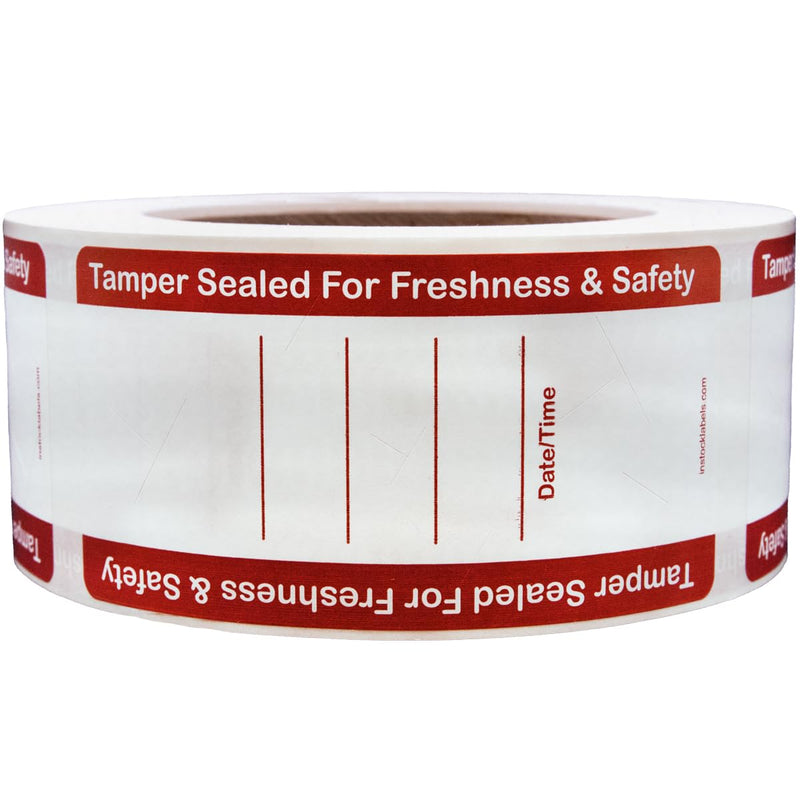 500 White Tamper Evident Food Seal Stickers with Date and Time, Labels for Food Containers, 2 x 4 Inches, Writable Tamper Proof Stickers, Tamper Evident Tape - Ideal for Secure Food Delivery 500