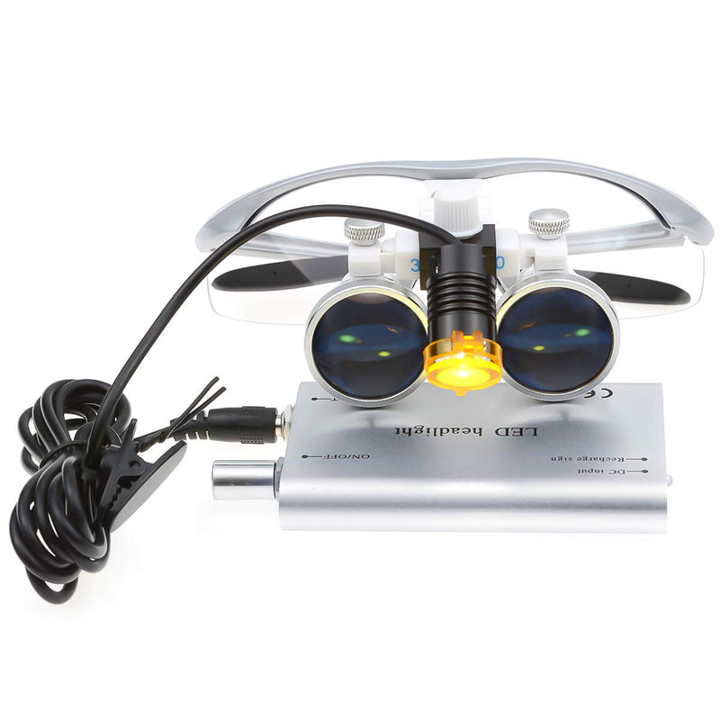 [Australia - AusPower] - Surgical Binocular Loupes Optical Glass Loupe 3.5x420mm with LED Head Light Lamp 