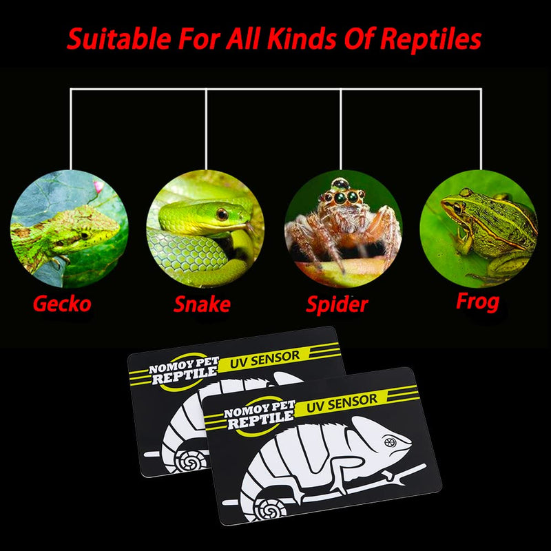 [Australia - AusPower] - 4 Pcs Quick Test UVB Sensor, Reptile UV Tester Heating Lamp Photochromic UVB Card Indicator, Reused 500 Times 