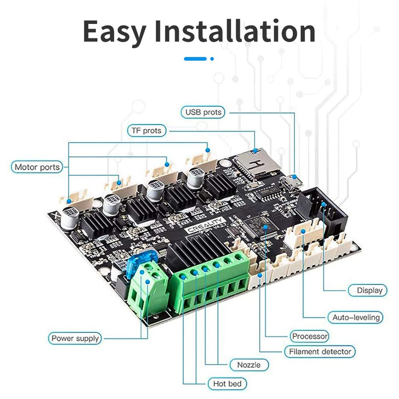 Official Creality 3D Printer Ender 3 Upgraded Silent Board Motherboard V4.2.7 with TMC2225 Driver Marlin 2.0.1 for Ender 3/ Ender 3 V2/ Ender 3 Pro/Ender 3 Max/Ender 3 Neo/3 V2 Neo/3 Max Neo