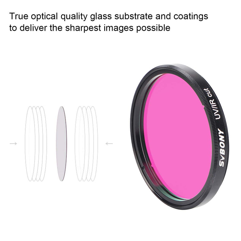 [Australia - AusPower] - SVBONY Telescope Filter UV IR Cut Block Filter Infra Red Filter CCD Camera for Astrophotography Telescope UV Filter 2 inch Threads for DSLR Camera 