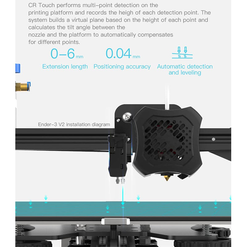 Original Upgrade CR Touch kit 3D Printer Auto Bed Leveling Sensor Kit for Ender 3 V2 / Ender 3 Pro / Ender 5/ 5S / pro / CR10 V3 to Replace BL Touch (Bed Leveling CR Touch)