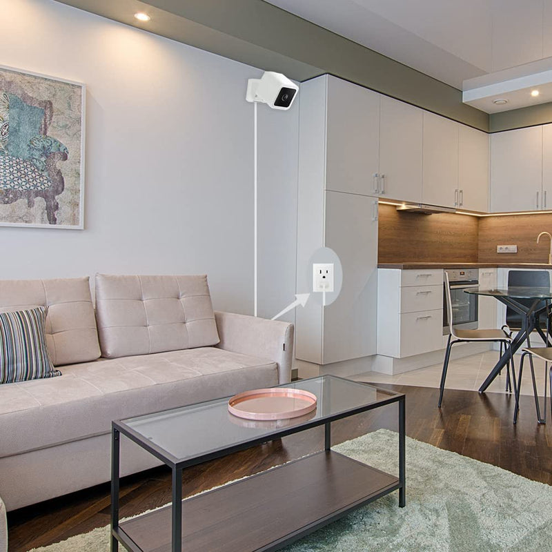 [Australia - AusPower] - 2Pack 20FT Flat Power Extension Cable for Wyze Cam v3/v4/OG/v3 Pro, Blink Mini, KasaCam Indoor, Blink Mini Pan, SimpliSafe, Eufy, Charging Power Cord for Security Camera (Not for Wyze Pan v3) 20 FT 