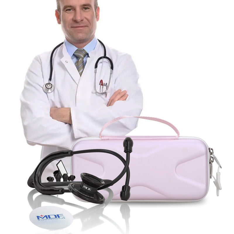 [Australia - AusPower] - Hard Stethoscope Case for 3M Littmann Classic III/Lightweight II S.E. /Cardiology IV Diagnostic/MDF Acoustica Deluxe Stethoscopes, Case Only (PU Light Pink) 