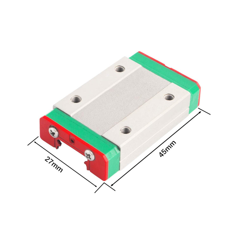 [Australia - AusPower] - MGN12H 400mm Linear Rail Guide 2 Carriages MGN12 Linear Slide 8mm for 3D Printer and CNC Machine Upgrade 2R-400mm Silver 1 